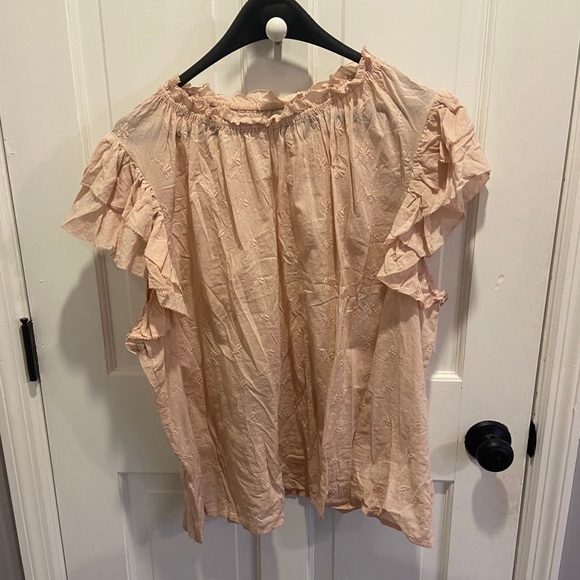 Universal Thread Tops - Universal Thread High Neck Flutter Sleeve Blouse